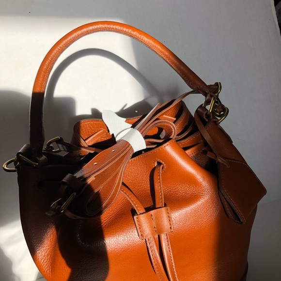 NWT Madewell Brown Leather Bucket Bag - Picture 3 of 8